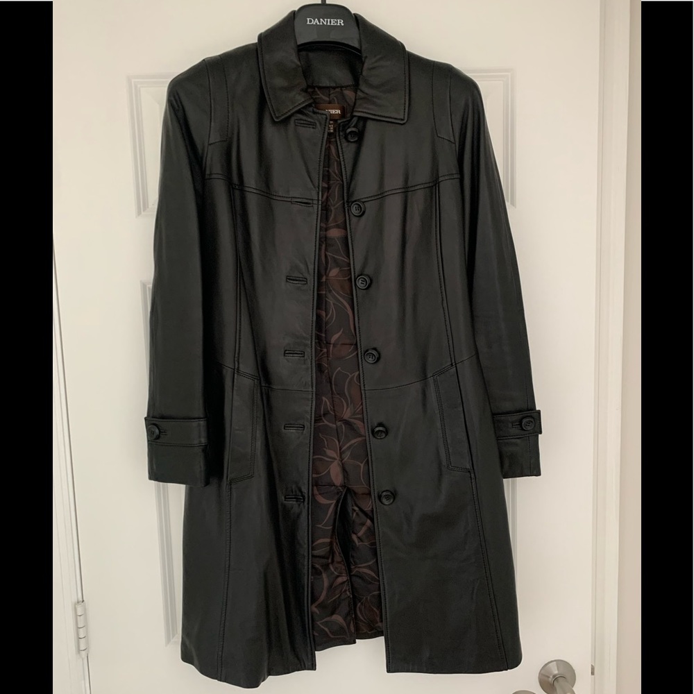 Ladies Leather Trench Coat